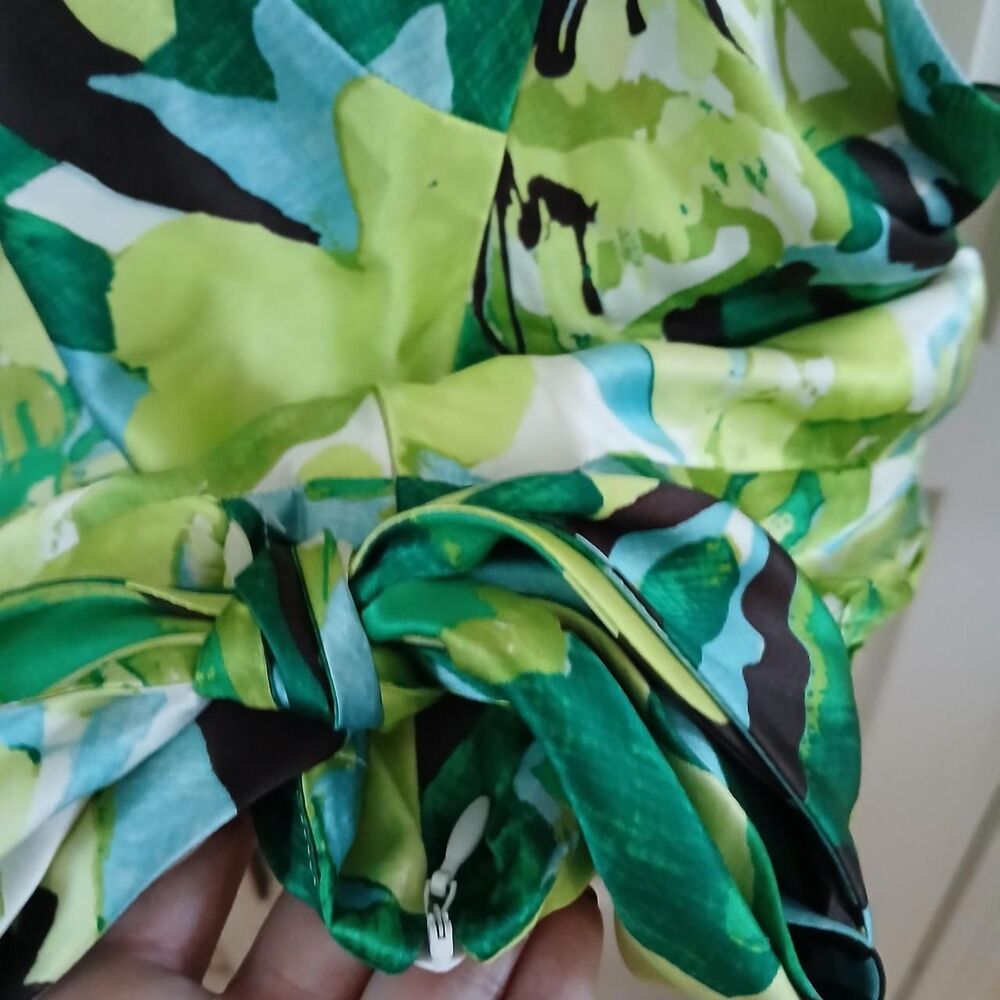 Y2K Vintage Banana Republic 100% Silk Abstract Tropical Halter Top L Old Money - Picture 8 of 8